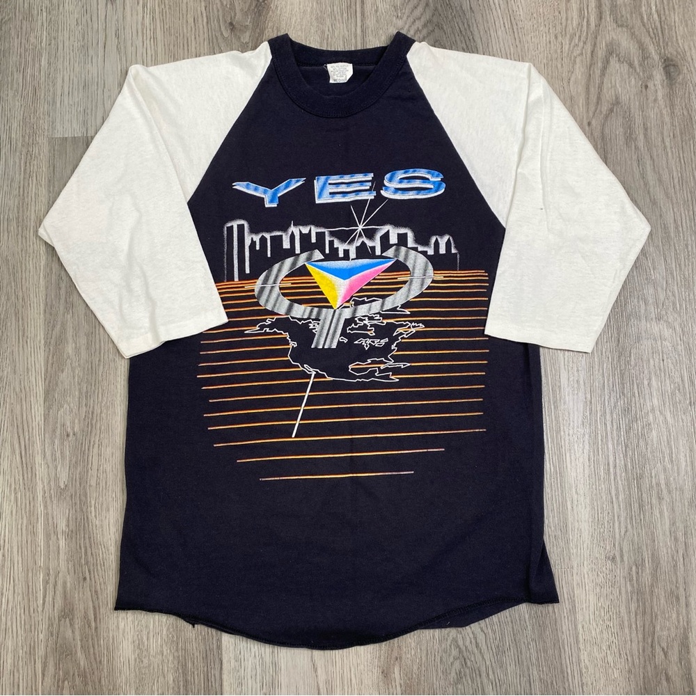 YES Graphic Black and White Raglan Tee
